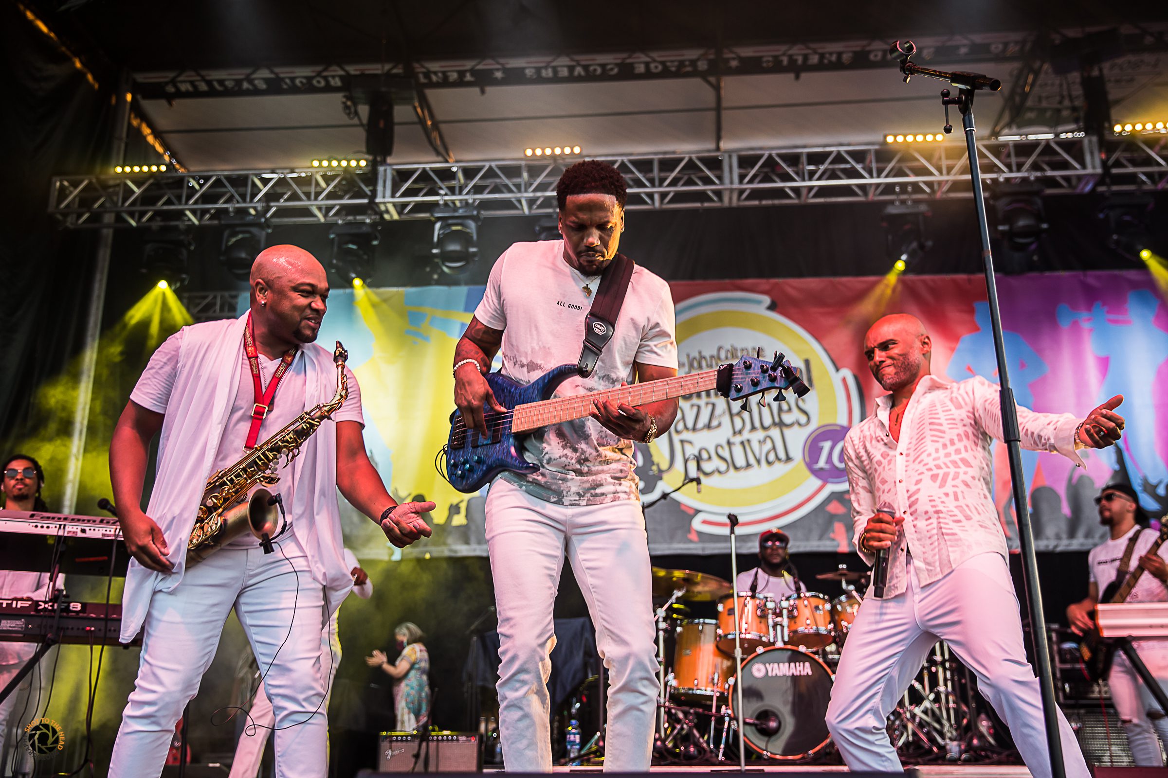 Festival crowd at night