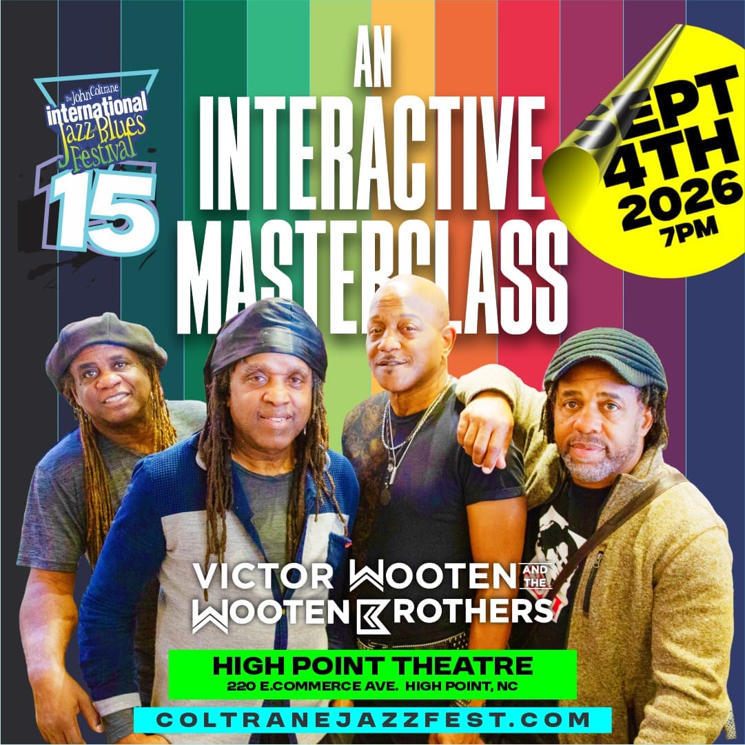 Official Coltrane JazzFest Masterclass artwork for Victor Wooten and the Wooten Brothers